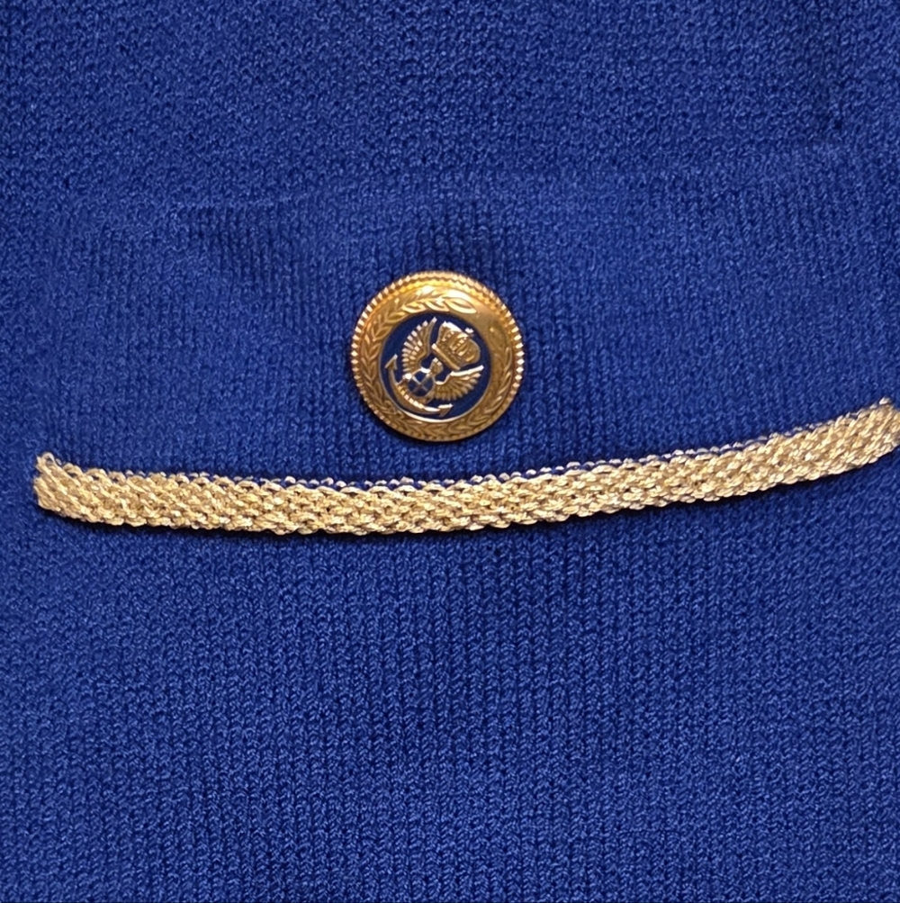 St. John Collection Marie Gray Military Jacket Cardigan Santana Knit Vintage - Picture 4 of 11